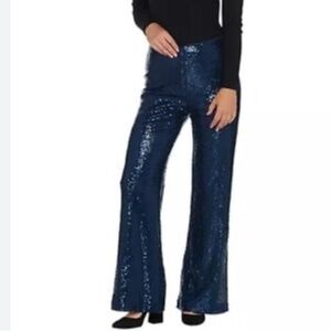 Martha Stewart Navy Sequin Pants